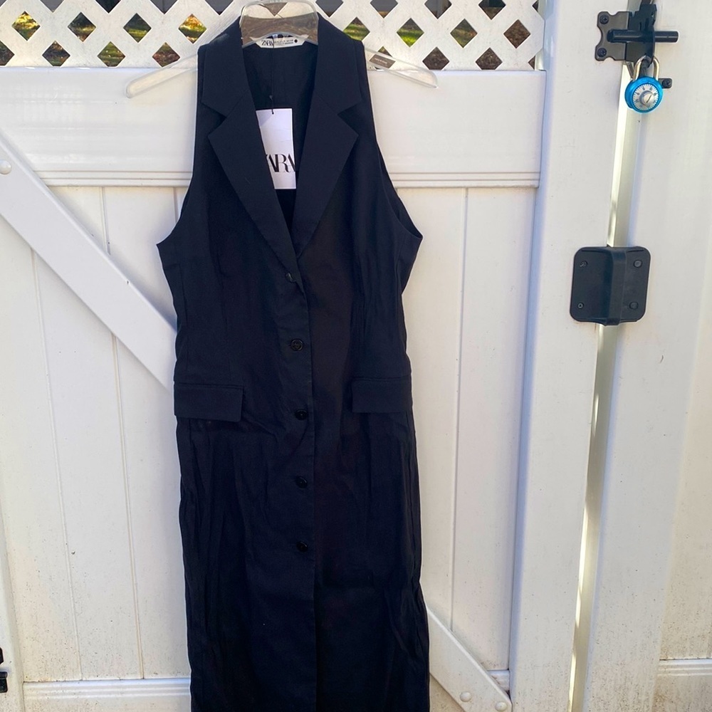 NWT Zara button down vest dress size: M